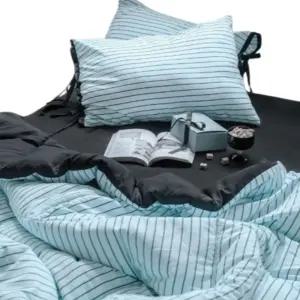 믹스앤매치 에센셜 스트라이프 항균 사계절 포인트 이불베개 SS 블루블랙