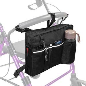 컵 홀더가 있는 롤레이터 가방, 접이식 워커용 워커 가방 및 파우치, 액세서리 보관 롤링 파우치