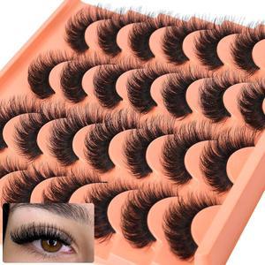 짧은 속눈썹 내추럴 룩 인조 두꺼운 볼륨 밍크 팩 14쌍처럼 보이는 가짜 고양이