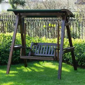 야외 흔들의자 원목 흔들