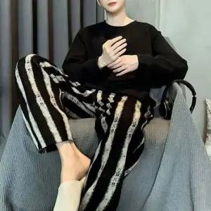 남성 긴팔 잠옷 상하의 세트 파자마 홈웨어 실내복 투피스