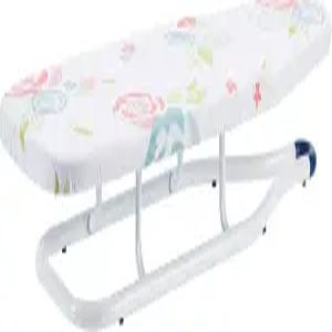 아마존 베이직 접이식 공간 절약 다리미 보드 테이블 상판 미끄럼 방지 발 77x29cm 흰색 플로럴