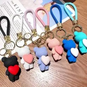 [패션] 열쇠고리 가방 키링 차키 백팩 곰돌이 자동차 블랙