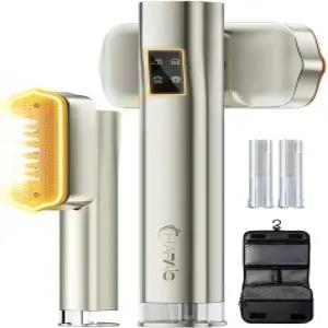 의류용 HAPAIS 찜기 200ml 대용량 2-in-1 휴대용 25분 연속 사용 여행/가정용 보관 가방 포함 4가지 모드