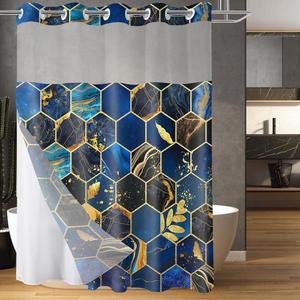 라이너 세트에 스냅이 패브릭 블루 디자인 CTOTSYC 샤워 커튼 방수 있는 모던 욕실용