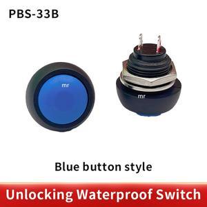 호환 1Pcs pbs-33b 2Pin 미니 스위치 12mm 1A 방수 12v 순간 푸시 버튼 재설정 비 잠금