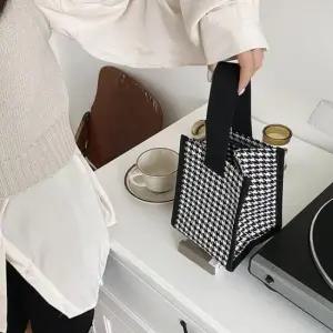 아가일 체크 핸드백 백 가방 미니 팔목 귀여운 작은 데일리 포인트 사각 도시락 복조리