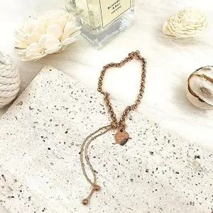 [셀러에이드]로즈골드 체인 써지컬스틸 패션 발찌