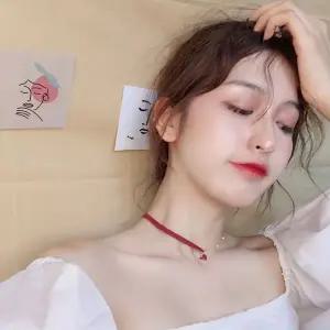 [셀러에이드]절반 체인 절반 가죽 여자 초커목걸이 PM1000-2