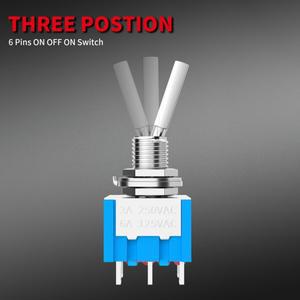 호환 10PCS 미니 토글 스위치 3 2 ON OFF DPDT SPST 6A 125VAC 3A 자동차 트럭용 래칭 플랫 핸들