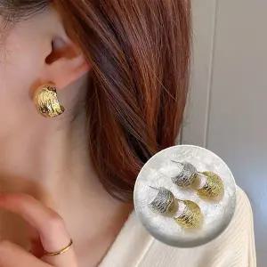 [셀러에이드]스크래치 볼드 링귀걸이 골드 실버