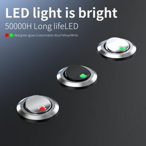 호환 LANBOO 16MM 로커 스위치 2NO/2NO2NC 크롬 도금 버튼 산화 검정색 7A 전류  led 5-24V/220V