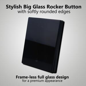 호환 WALLPAD 벽 스위치  1 2 3 4 갱 웨이  강화 유리 로커 버튼  검정색 흰색 회색  86x86mm  계단 패스스