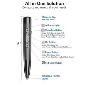 미리츠 클리커 무선 텔레스코픽 포인터가 있는 POWERPOINT 스타일러스 프레젠테이션용