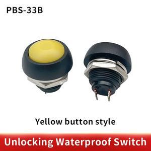 호환 10Pcs PBS-33b 검정/빨강/녹색/노랑/파랑 12mm 방수 순간 푸시 버튼 스위치