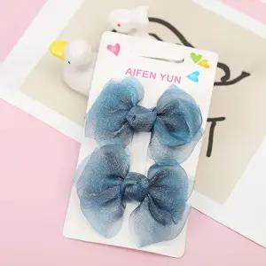 펄 리본핀 옆머리 오간자 헤어핀 포인트 집게핀 세트 bMl9+1LNy