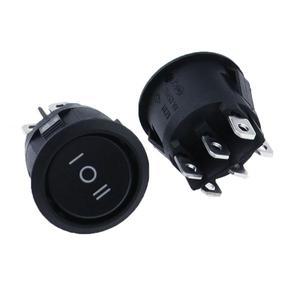 호환 Rise1PC KCD1 23mm 직경 라운드 로커 스위치 6 핀 ON-OFF-ON 3 10A 125VAC