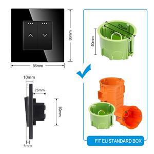 호환 TAWOIA 일반 커튼 푸시 버튼 스위치 EU 유리 프레임 전동 롤러 블라인드 셔터 자동 리바운드 리셋