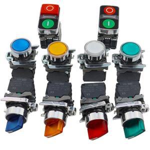 호환 XB4 버튼 스위치 셀프 리셋 노브 락 2단 3단 기어 순간 22mm 전원 (조명 포함) XB2