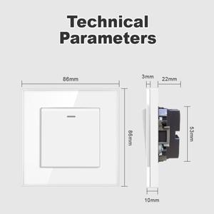 호환 JHJCH - 1구 1/2방향 계단 스위치  강화 유리 패널  로커 전등 온/오프 토글 벽