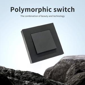 호환 검정색 EU 표준 난연제 1 갱 단방향 스프레이 플라스틱 패널 벽 로커 스위치 켜기/끄기 AC 클래식 버