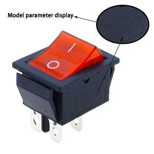 호환 5pcs 2 위치 빨간불 로커 16A/250V KCD4-20 4 핀 ON/OFF 토글 35x25.5x10mm