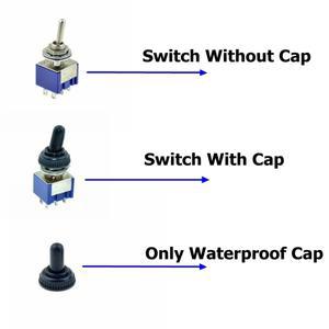 호환 2PCS 미니 토글 스위치 3 2 ON OFF DPDT 자동 잠금 KNX 6A 125V 방수 캡 커버