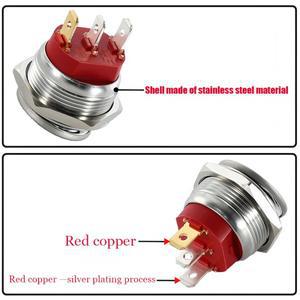 호환 19mm 22mm 금속 버튼 로커 스위치 12V/20A 220V/15A 토글 자동 잠금 ON-OFF 3핀 보트에 적용