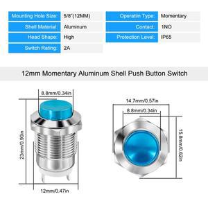 호환 방수 순간 하이 헤드 금속 푸시 단추 스위치  자동차 시동 경적 스피커 벨  리셋  6PCs  12mm