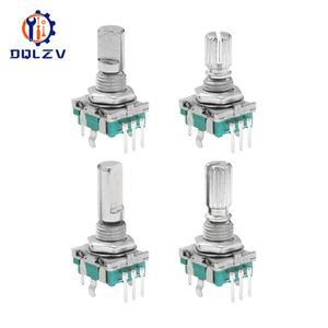 호환 360도 로터리 엔코더 EC11 푸시 버튼 5Pin 20 위치 펄스 코드 핸들 15/20MM 디지털 전위차계