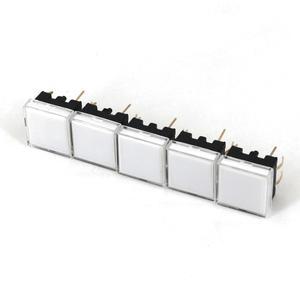 호환 5Pcs TS12 정사각형 13.4x13.4mm 6Pin LED 순간 SPST PCB 푸시 버튼 클릭 택트 스위치
