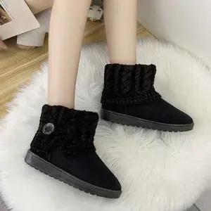 니트 앵글 부츠 스웨이드 겨울 여성 신발 데이트 패션