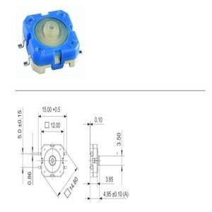 호환 SMT/DIP 순간 택트 스위치 고무 방수 클릭 푸시 단추 12x12x5mm  4 핀  1.14.001.501  0000  10 개