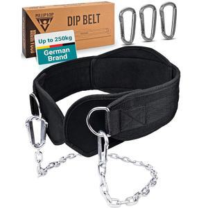 근력 및 근육 강화를 위한 풀업 딥 역도 벨트, 스틸 체인 3배 카라비너가 있는 웨이트 체조용 트레이닝, 가정 보디빌딩을 벨트