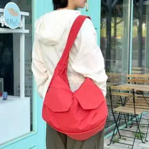 [패션] 여행용 빅 숄더백 데일리 나일론 가벼운 투포켓 가방