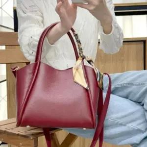 [패션] 고급 여자 소가죽 스카프 토트백 교회 가방 숄더백 엄마 인기여성