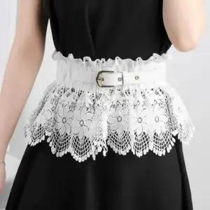 [패션] HIKT여성 허리띠 특이한 여성벨트 레이스 장식 레이어드 벨트