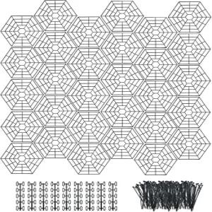 연못 그물 플로팅 가드 물고기 보호대 네트 90개의 커넥터와 120개의 지퍼 타이가 있는 30개의