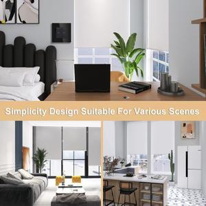 호환 BSEED 기계식 단추 스위치  블라인드 커튼용 유리 패널  화이트  블랙  그레이  골드 리셋