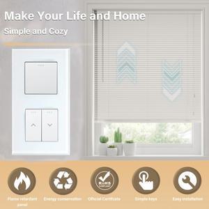 호환 BSEED 1/2/3Gang 기계식 조명 스위치 1Way Plus 커튼 푸시 버튼 롤러 셔터 이중 블라인드 유리 패널