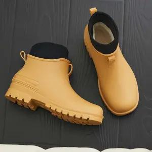 레인부츠 방한 털안감 기모 생활방수 남성 겨울 장마 juC6+4AqJ