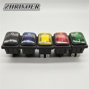 호환 LED 포함 밀폐형 방수 로커 스위치  KCD4  20A  250V  4 핀 DPST  IP67  12V  110V  30x22