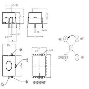 호환 10PCS 전원 버튼 스위치 12mmx12mm H = 9mm 4PIN DIP ON-ON-ON-OFF 손전등 전기 토치