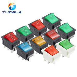 호환 라이트 전원 스위치 탑재 KCD4 로커 ON-OFF 2 포지션 4 6 핀  16A 250VAC 20A 배송 유형 10 개