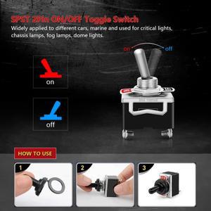 호환 8팩 2 핀 ON Off SPST 자동차 로커 스위치 20A 12V 헤비 듀티 방수 토글