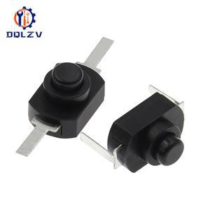 호환 손전등 스위치 12x8MM 미니 푸시 버튼 On Off 1208YD 전기 토치 DC 30V 1A 블랙 화이트용 자동 잠금