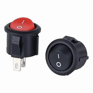 호환 5Pcs 20mm 직경 라운드 로커 스위치 블랙 미니 화이트 레드 2 핀 ON-OFF KCD1-105