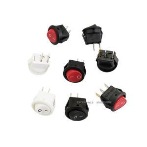 호환 2/5/10Pcs 라운드 로커 스위치 16mm 2 핀 ON-OFF SPST 3A/250V 6A/125V 3Pin 빨간색 LED 가정용 DIY