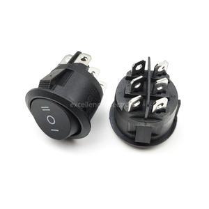 호환 5PCS KCD1-206 23mm 라운드 로커 스위치 3 6 핀 ON-OFF-ON 10A 125VAC