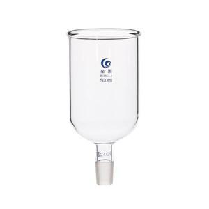 실험실 공급에 사용하기위한 표준 접지 입구가있는 투명 50mm ~ 유리 원통형 피드 깔때기 1 개